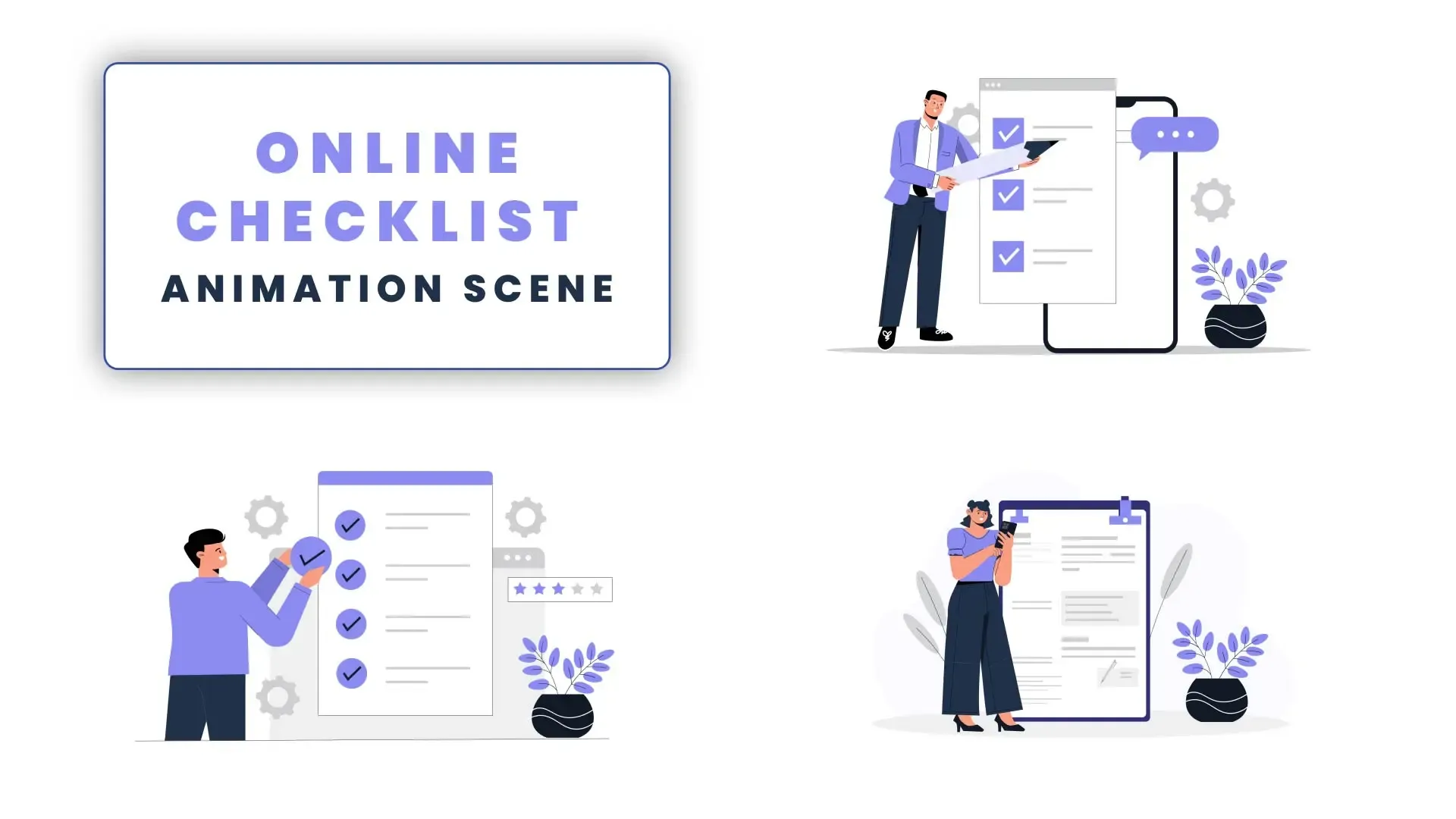 Online Checklist and Task Tracker Animation Scene